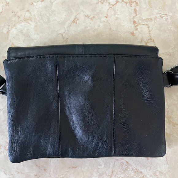 NWT Michael Michelle Black Leather Mini Crossbody Purse Made in USA - Picture 5 of 8